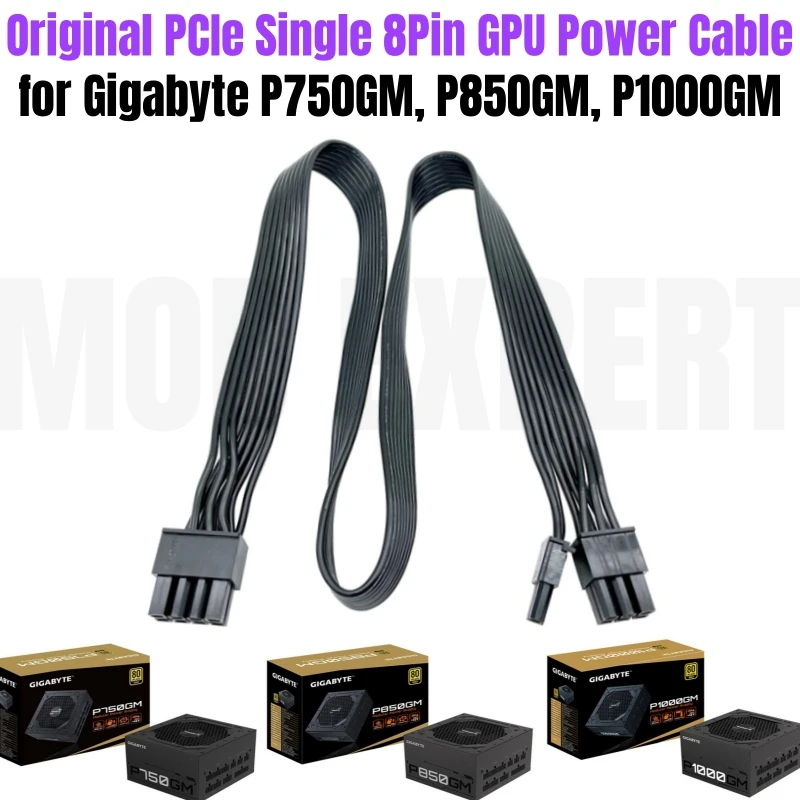 

PSU 8Pin to PCI-e Single 8Pin 6+2Pin GPU Power Cable for Gigabyte GP-P750GM, GP-P850GM, GP-P1000GM Gold Modular Power, 18AWG