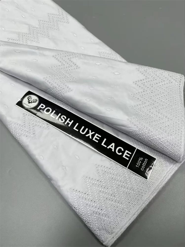

New Arrival Embroidered With White Cotton Fabric High Quality Swiss Voile Ventilate Fabric For Sewing 5 Yards Hot