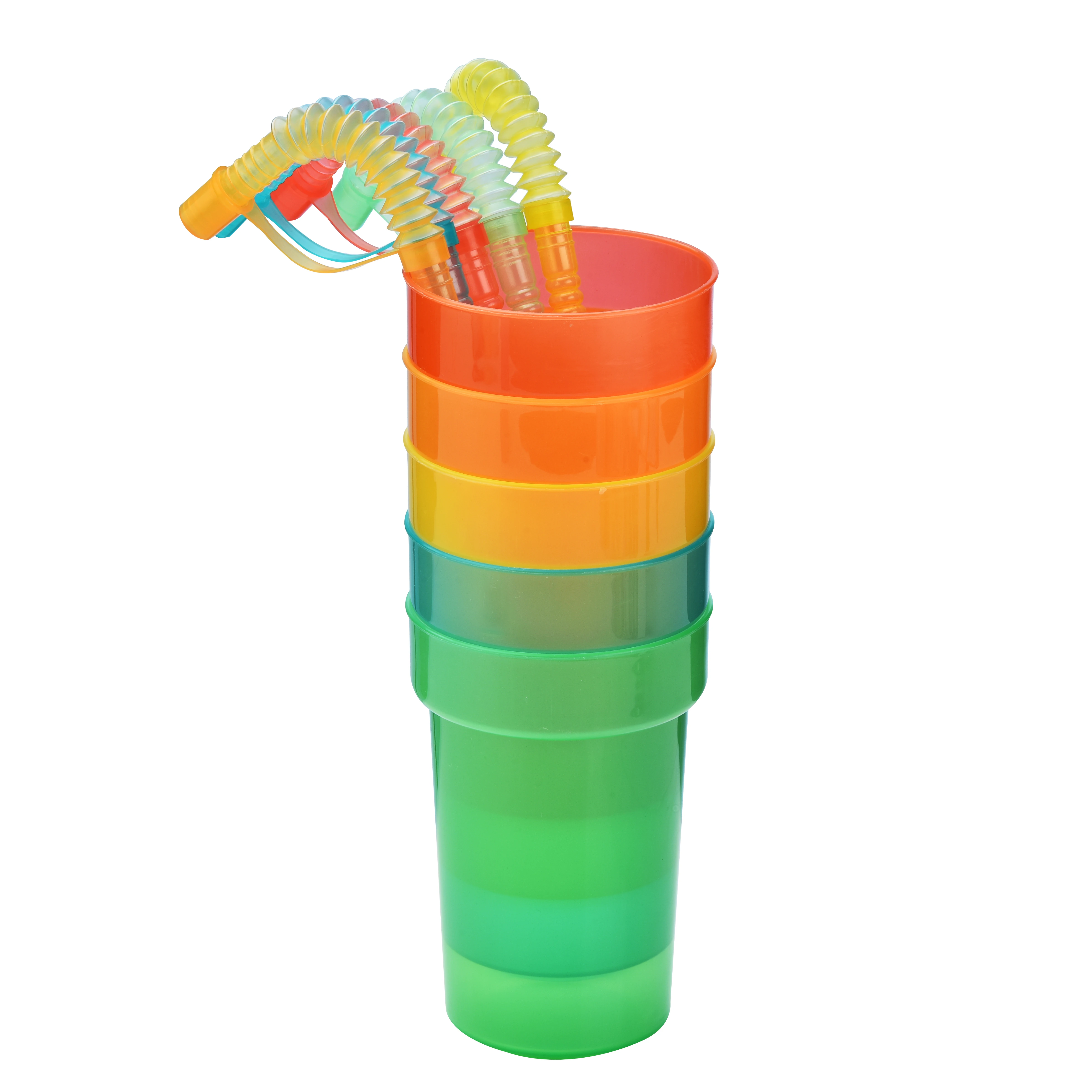 Neon-Schipper-Becher, wiederverwendbar, auslaufsicher, Trinkbecher mit Deckel und Strohhalmen für Geburtstagsfeier, Reisen, Weihnachten, Saftbecher, Wasserflasche – Detail 4