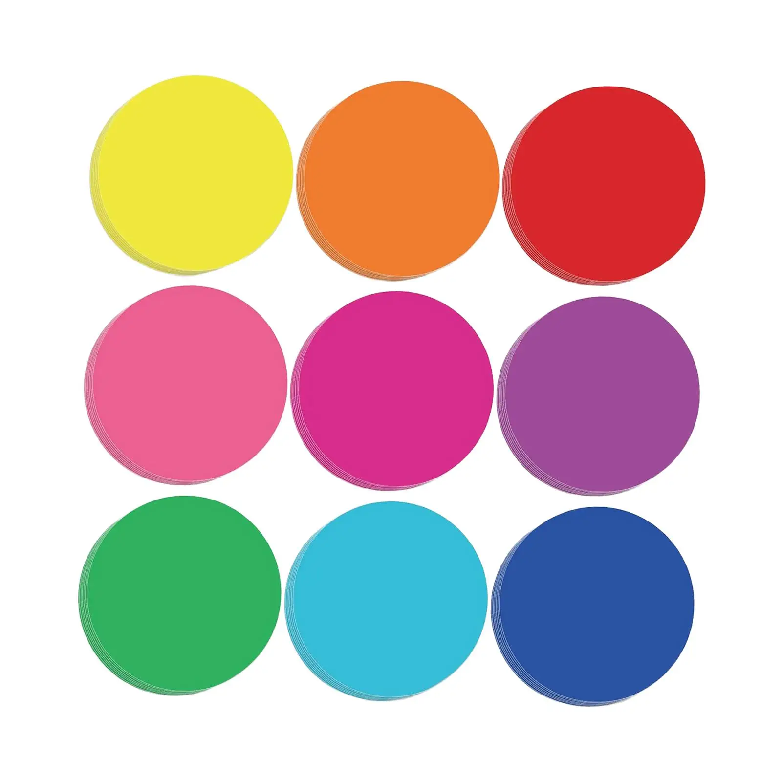 Circle Cutouts Paper Set 108 Pieces with Glue Stickers Thick Cardstock for Bulletin Board and Party Banners