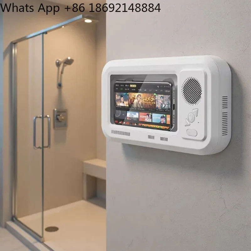 Bluetooth small speaker, portable for chasing dramas，New bathroom waterproof touch mobile phone box fixing bracket,