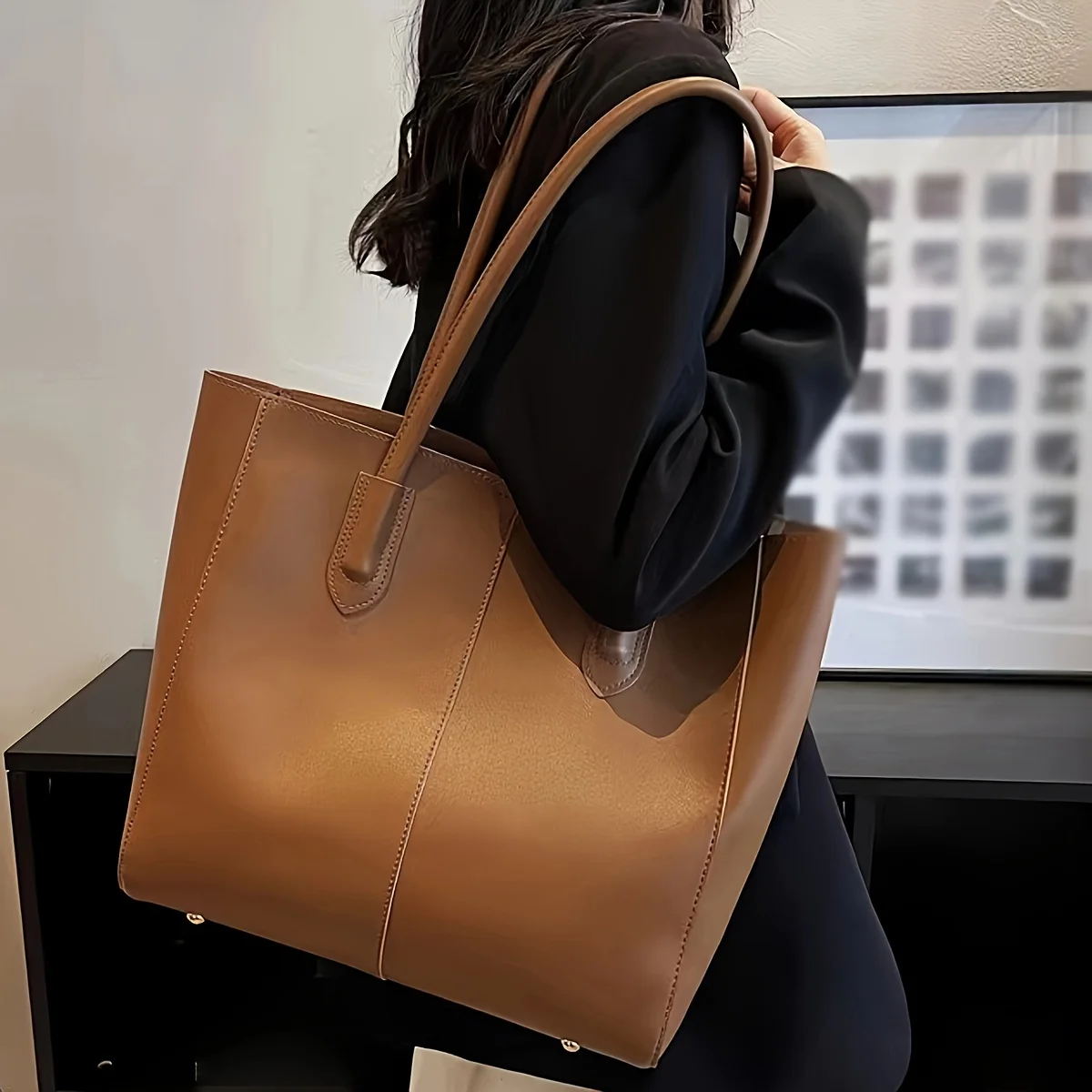 Retro tot bag women 2024 new Korean commuter bag fashion ins large-capacity one-shoulder big tide