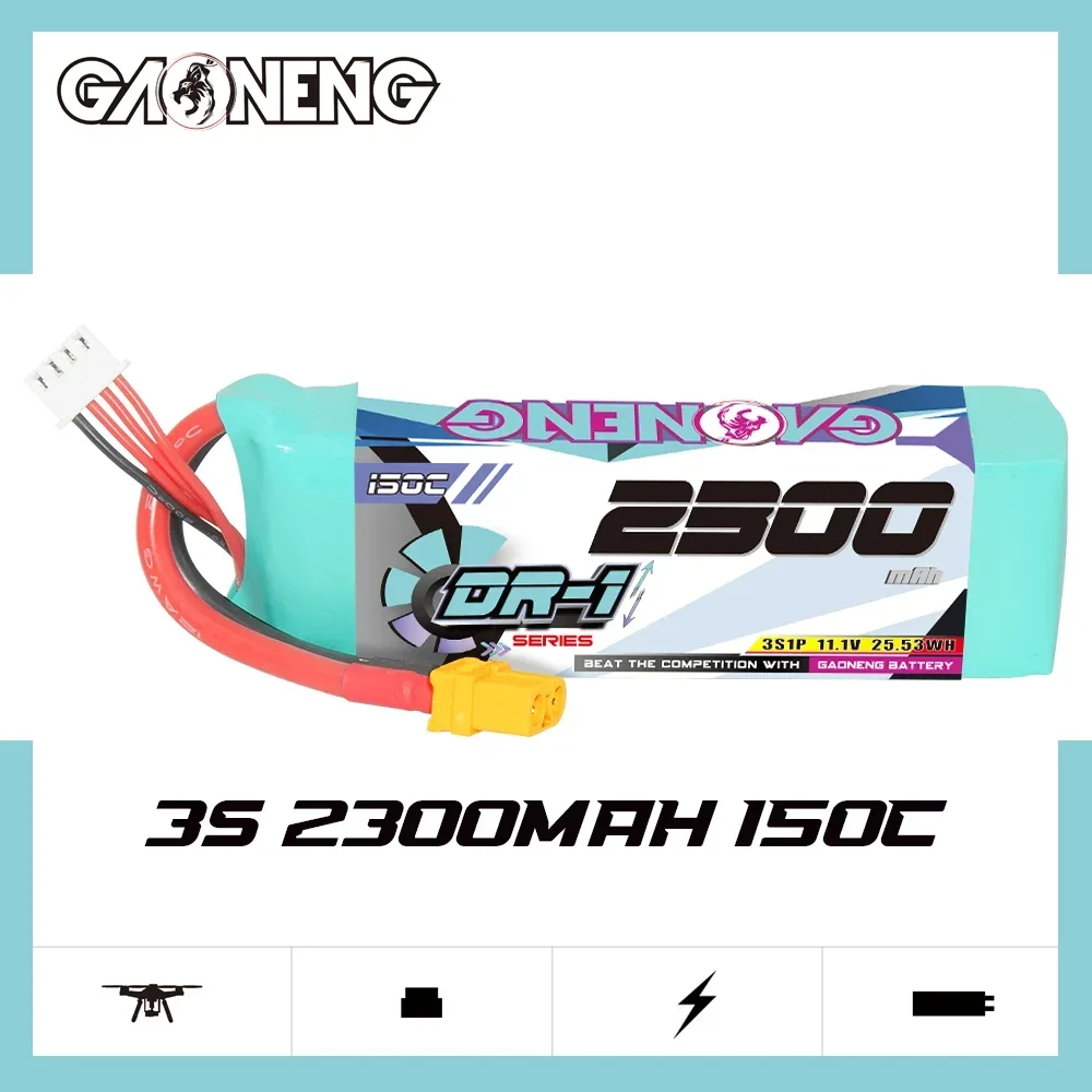 

GAONENG GNB DR-1 2300 мАч 3S 150C 300C 11,1 В XT60 LiPo аккумулятор RC лодка RC автомобиль E-flite Valiant Parkzone E4F Wildcat 3D самолет