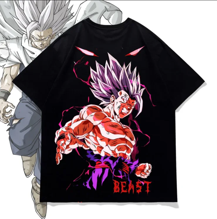 

2026 Summer Dragon Ball Comics Co Branded Printed T-shirt New Loose Retro Casual Japanese Harajuku Neutral T-shirt Top Y2K.