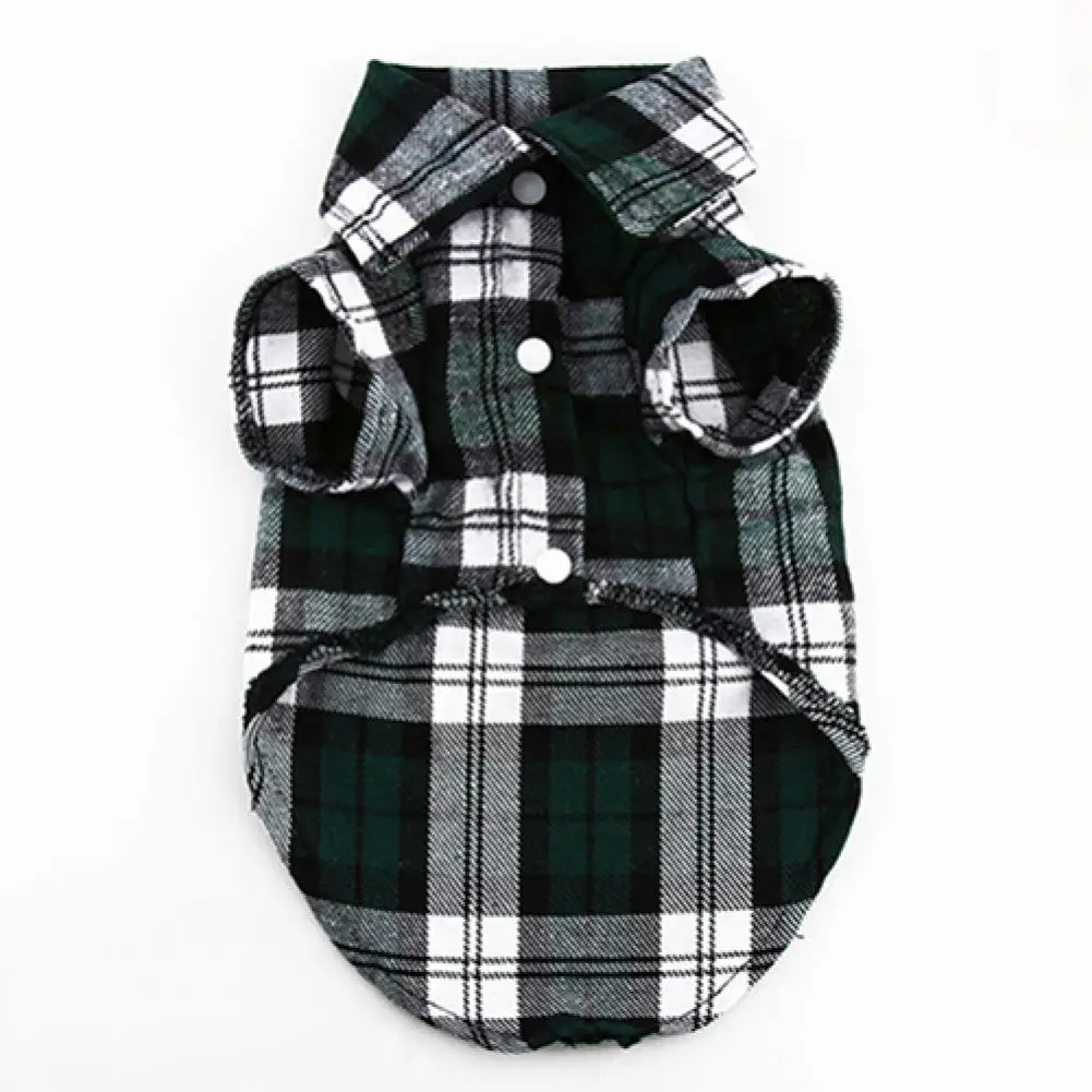 Small Dog/Cat Clothes Plaid Shirt Lapel Coat Jacket Clothes Tops Dog Accessories Clothes for Small Dogs Dog Shirts British Style