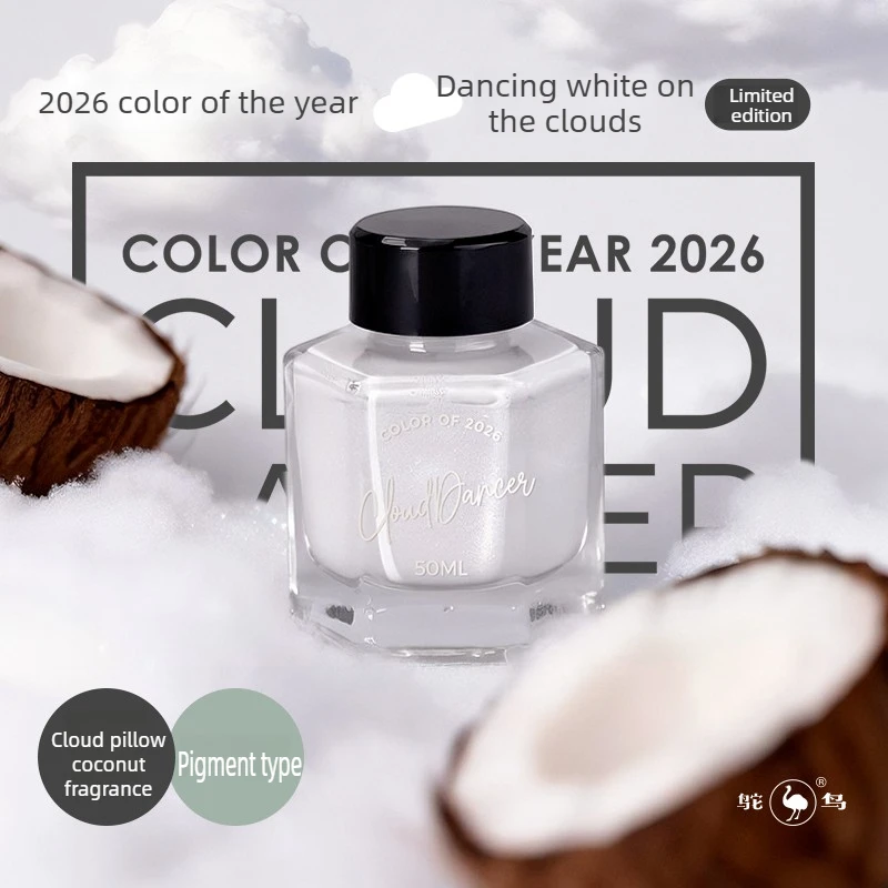 Ostrich 50ml 2026 Color Cloud Dancer Fountain Pen Ink For MAJOHN JINHAO HONGDIAN School Office Supplies Stationery