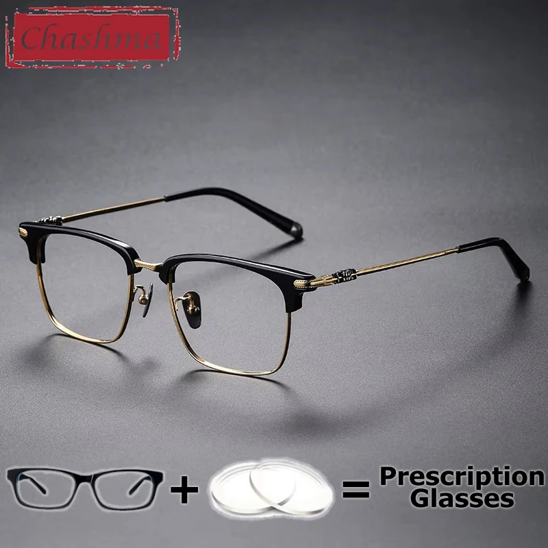 

Chashma Prescription Glasses Acetate Titanium Men Eyeglasses Myopia Optical Photochromic Multifocal Progressive Recipe Lenses