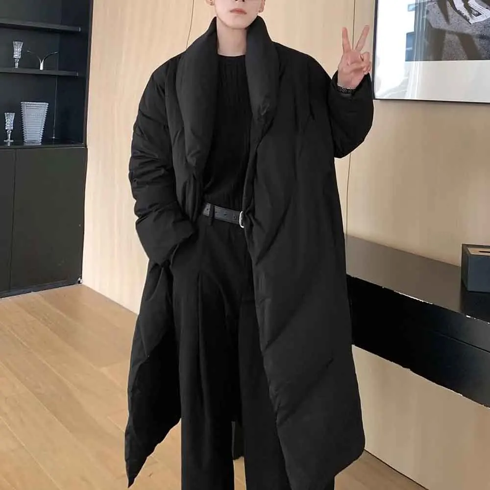 رجل طويل الشتاء القطن وسادة مبطنة عادي الظلام اليومية في الهواء الطلق بلون تنوعا الشباب العصرية ملابس للرجال 2025 جديد