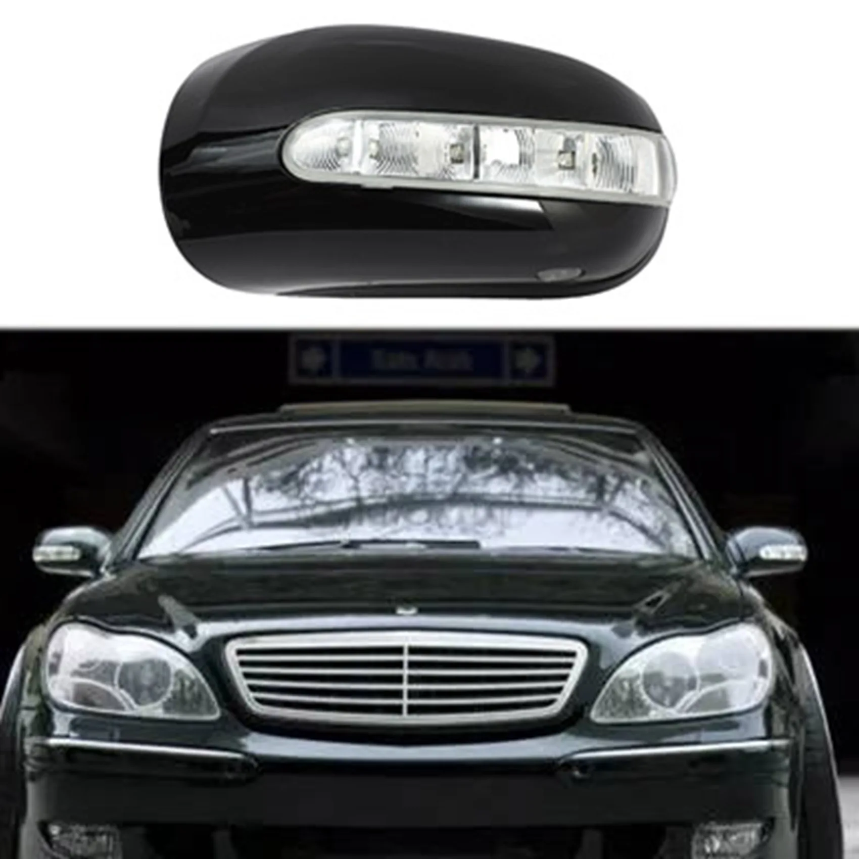 Car Left Side Mirror Back Housing Cover W Turn Signal Light for Mercedes Benz W220 2003-2005 A2208100964