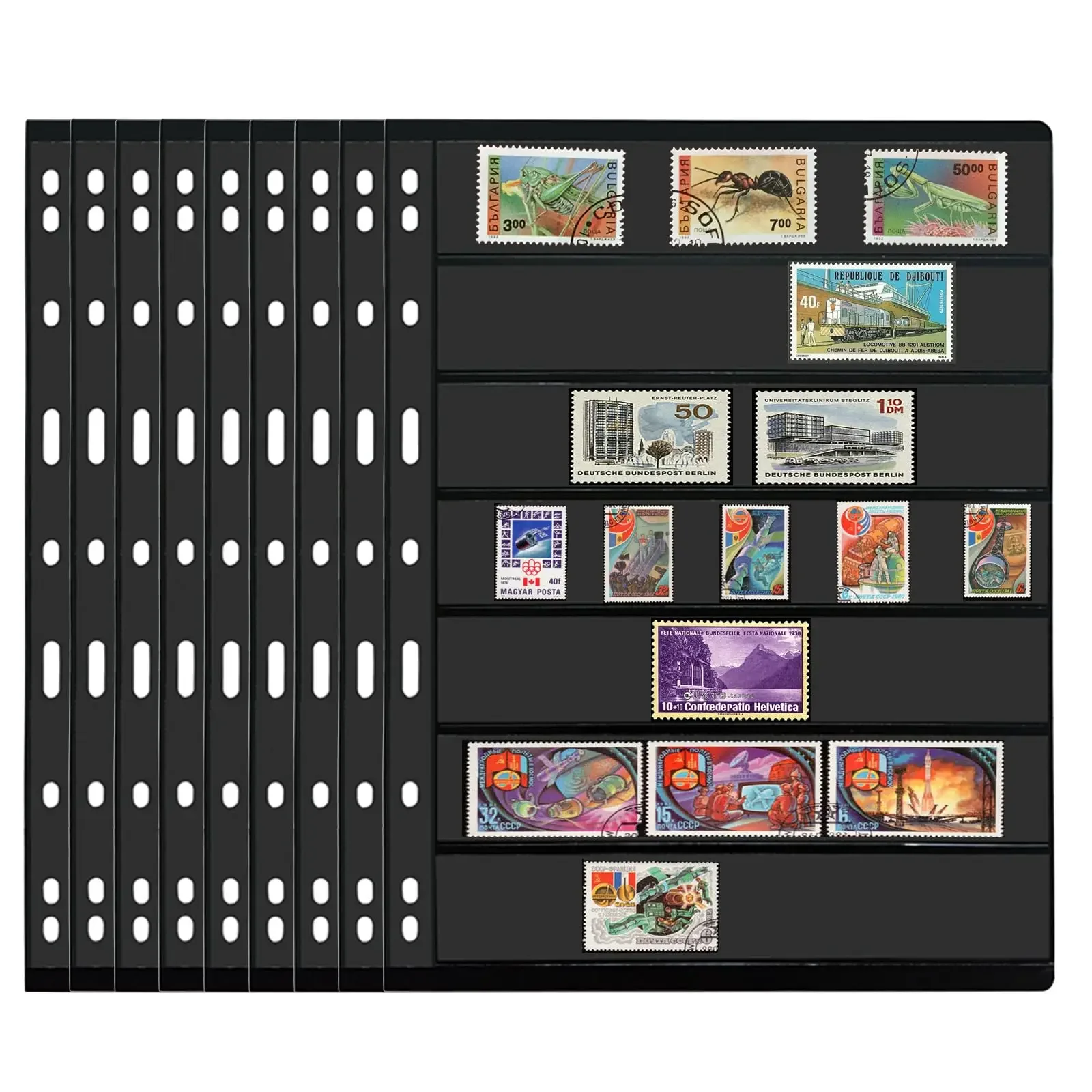 New 10PCS Stamp Album Sheet Flipchart for Collecting Stamps and Banknotes for Displaying Collecting and Organising Album Sheets