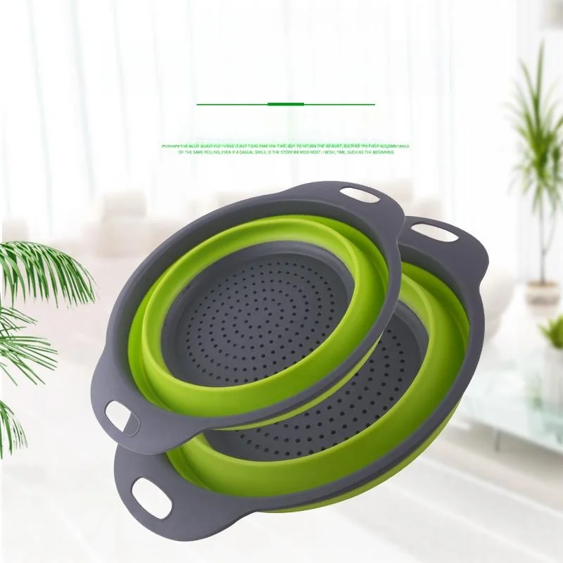 

Collapsible Silicone Drain Basket round Fruit Waing Kitchen Tool Retractable Storage Basket Sink Strainer Vegetable Ra