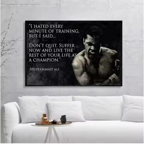 Boxer Mike Tyson Muhammad Ali Motivational Quote Home Decor Wall arts Bedroom Living Room Canvas Painting