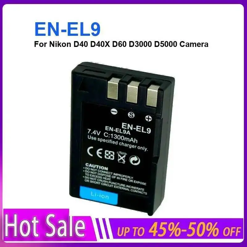 Battery For Nikon D40 D40X D60 D3000 D5000 Camera Robust EN-EL9 1300Mah Hardwearing