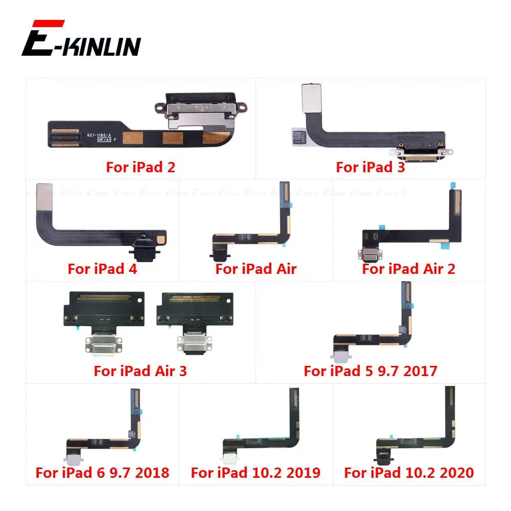 USB Charging Port Dock Plug Connector Charger Flex Cable For iPad 4 Air 2 3 5 6 9.7 10.2 2017 2018 2019 2020