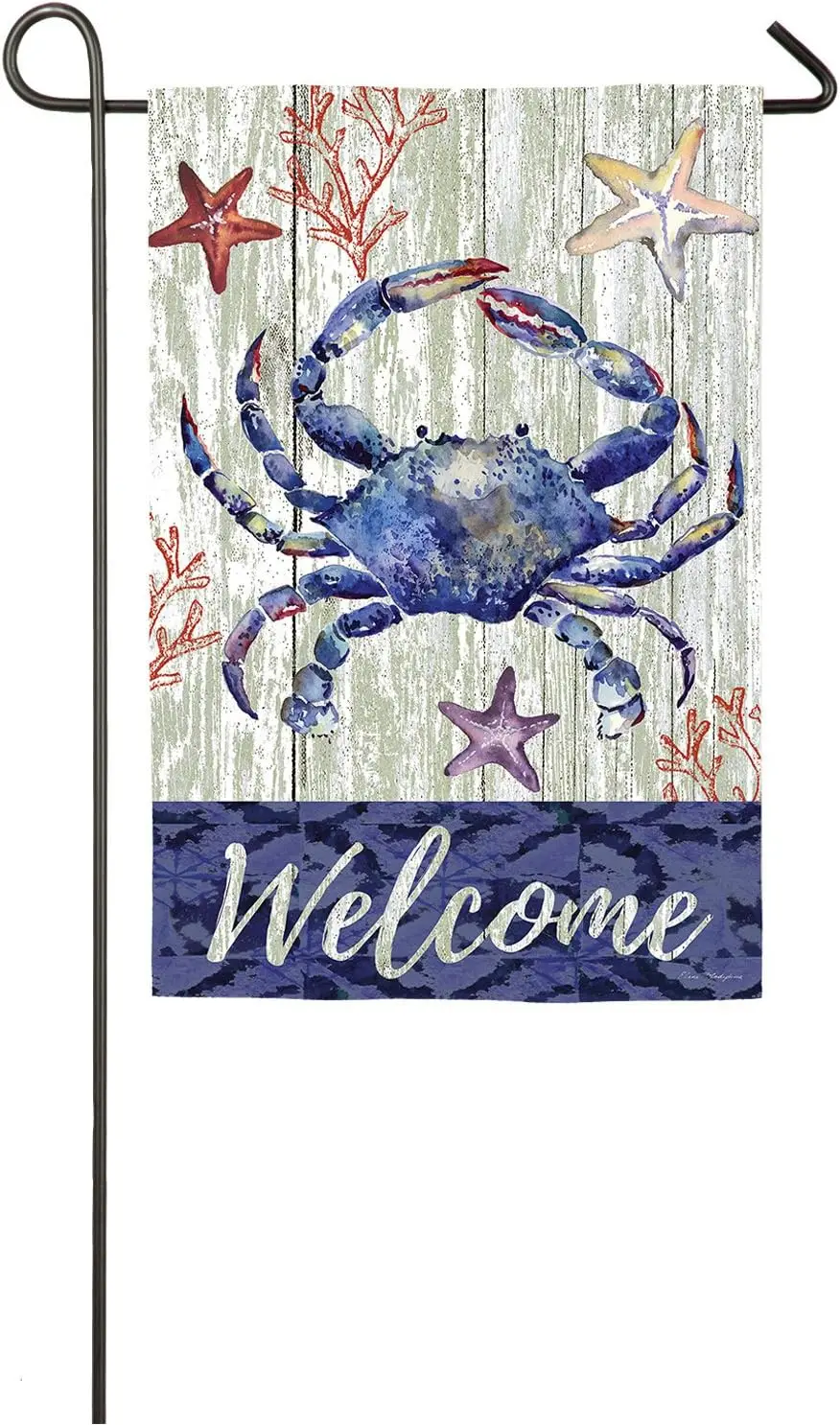 Welcome Crab Garden Suede Flag - 13 x 1 x 18 Inches