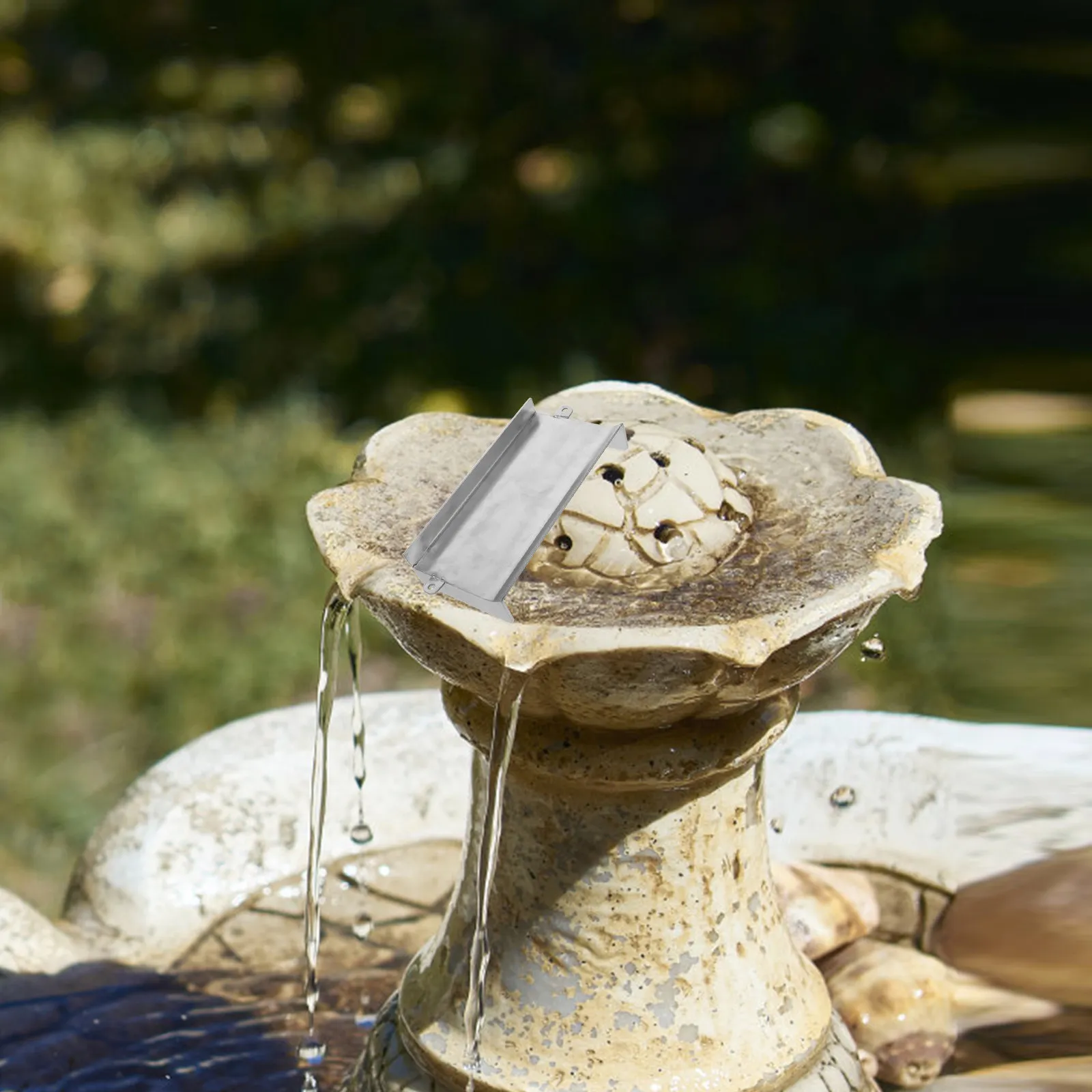 

Stainless Steel Waterfall Spillway Outdoor Garden Smooth Flow Water Fountain Spout Patio Pond Backyard Landscape 7.86x3.93x1.69