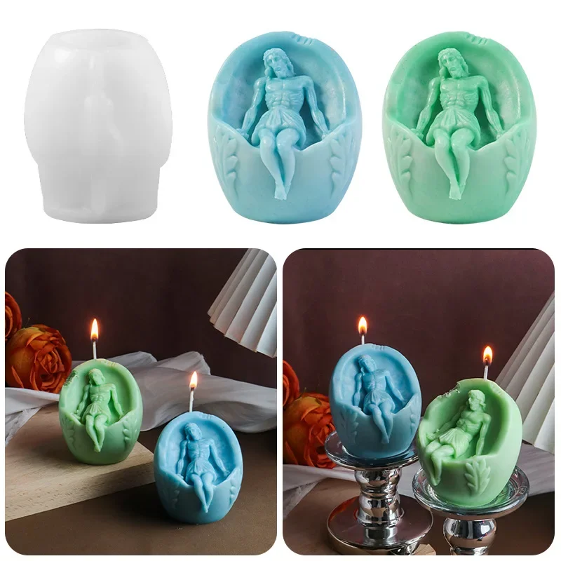 

VERIDIAN Easter Scented Candle 3d Silicone Molds Easter Egg Jesus Diffuser Stone Epoxy Resin Molds Candle Making Kit