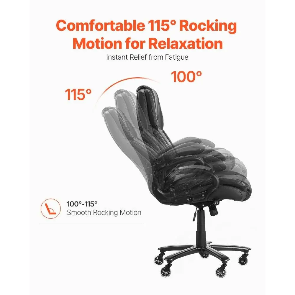 Executive Office Chair, 500lbs Capacity with Adjustable Lumbar Support, High for back PU Leather Office Chair Ergonomic for