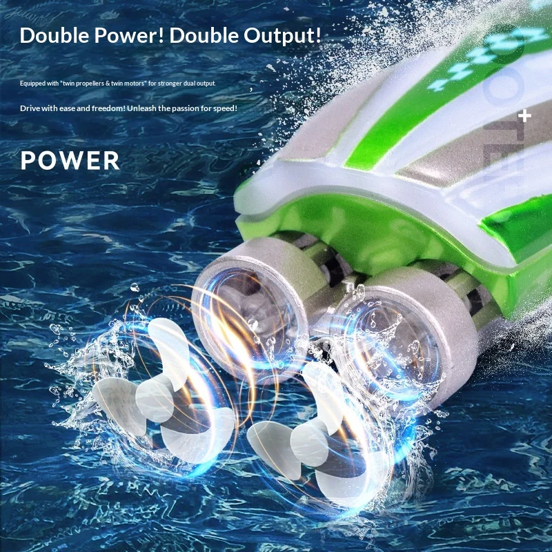 قارب صغير للتحكم عن بعد 2.4G ضوء خاص كهربائي سريع الإبحار لعبة قارب الأطفال سباق يخت التحكم عن بعد لعب RC قوارب