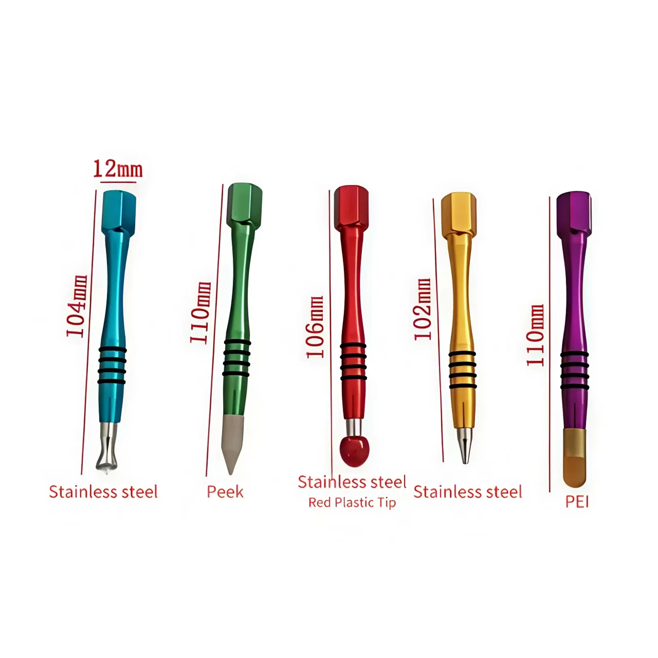 Paintless Dent Repair Tool 5Pcs Aluminum Alloy Dent Removal Pen With M5 Tips Auto Body Tap Down Tools 3 Paintless Dent Repair Tool 5Pcs Aluminum Alloy Dent Removal Pen With M5 Tips Auto Body Tap Down Tools 3
