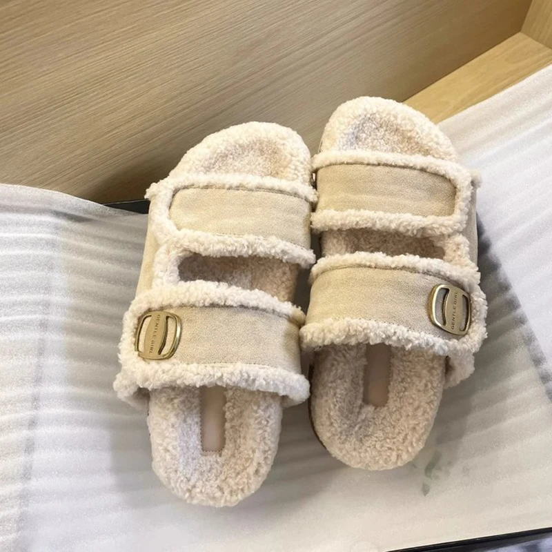 

Flat Cotton Slippers Women Autumn Winter Trend Fashion Anti-skid Shoes 2024 New Indoor Outdoor Casual Fashion Slippers Vacation