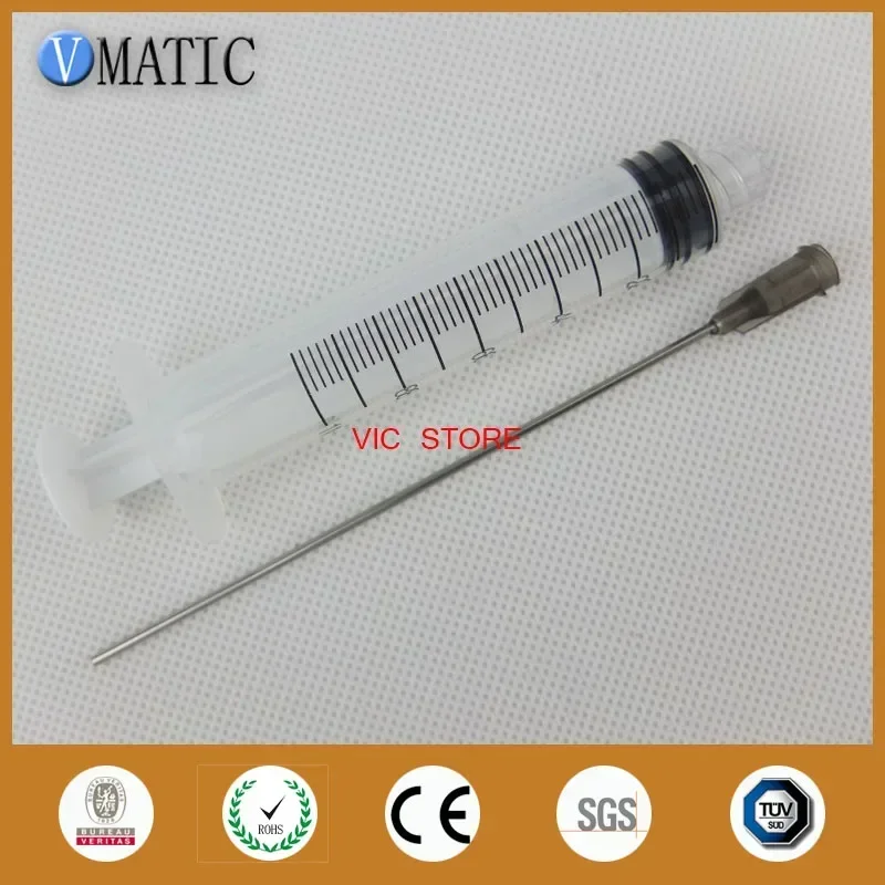Free Shipping Non Sterilized 10 Sets 10ml/cc Plastic Syringe 16G Luer Lock Dispensing Needle Tips 9.5cm 95mm Tubing Length