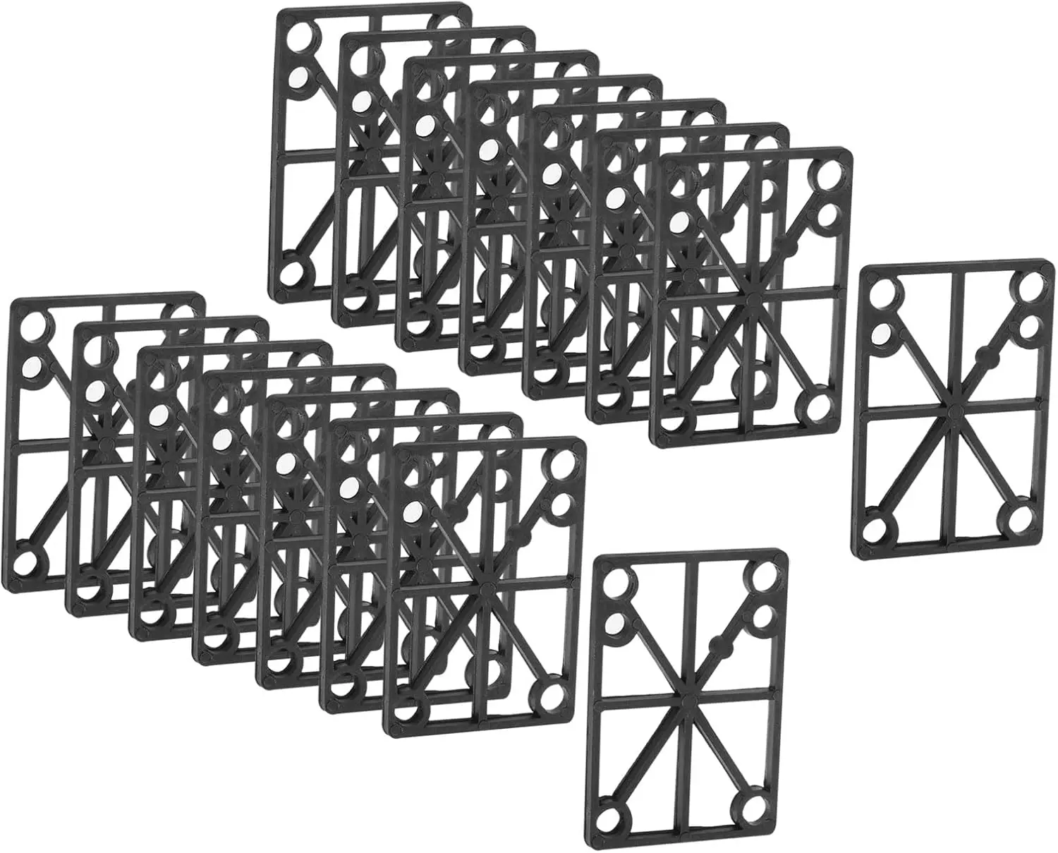 

1/8" Skateboard Riser Pads, 16 Pcs PP Skateboard Shock Pads Angled Wedge Soft Shock Pad for Skateboard Truck, Black