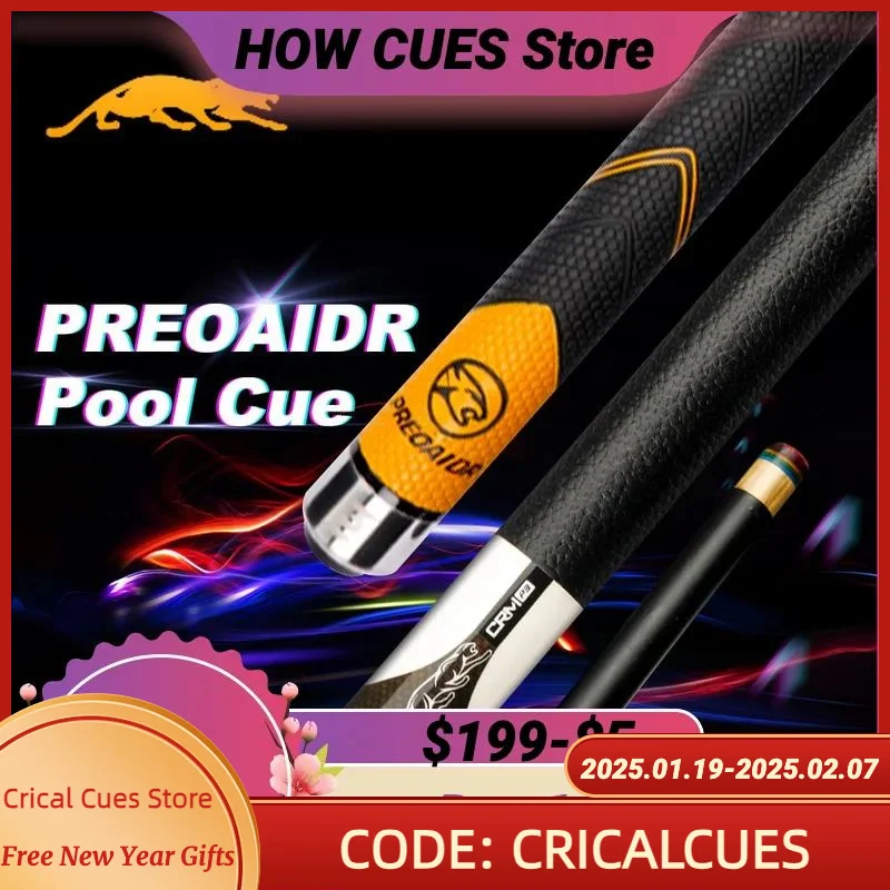 

PREOAIDR 3142 Pool Cue Carbon Maple Shaft Black Technology Stick 12.5/11.8/10.8mm Rainbow Tip PREDATOR Uniloc Joint Cue Billiard