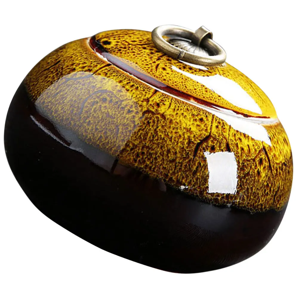 

Ceramic Tea Storage Jar Loose Tea Container Portable Lid Airtight Kitchen Canister for Dry Food Coffee Sugar Nuts