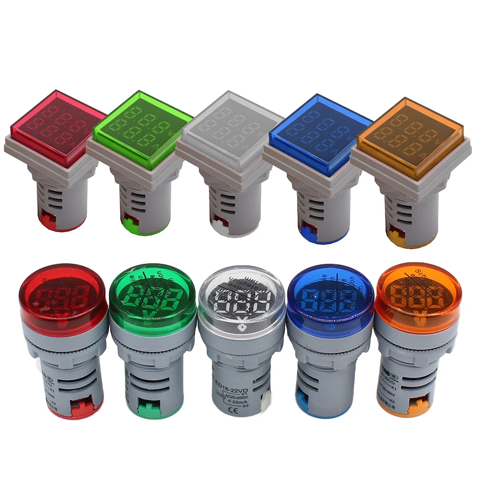 

Квадратный светодиодный цифровой вольтметр, амперметр переменного тока 50-500 в 0-110 А, 220 В, измеритель напряжения и тока, вольтметр, автомобильный вольтметр, тестер, детектор