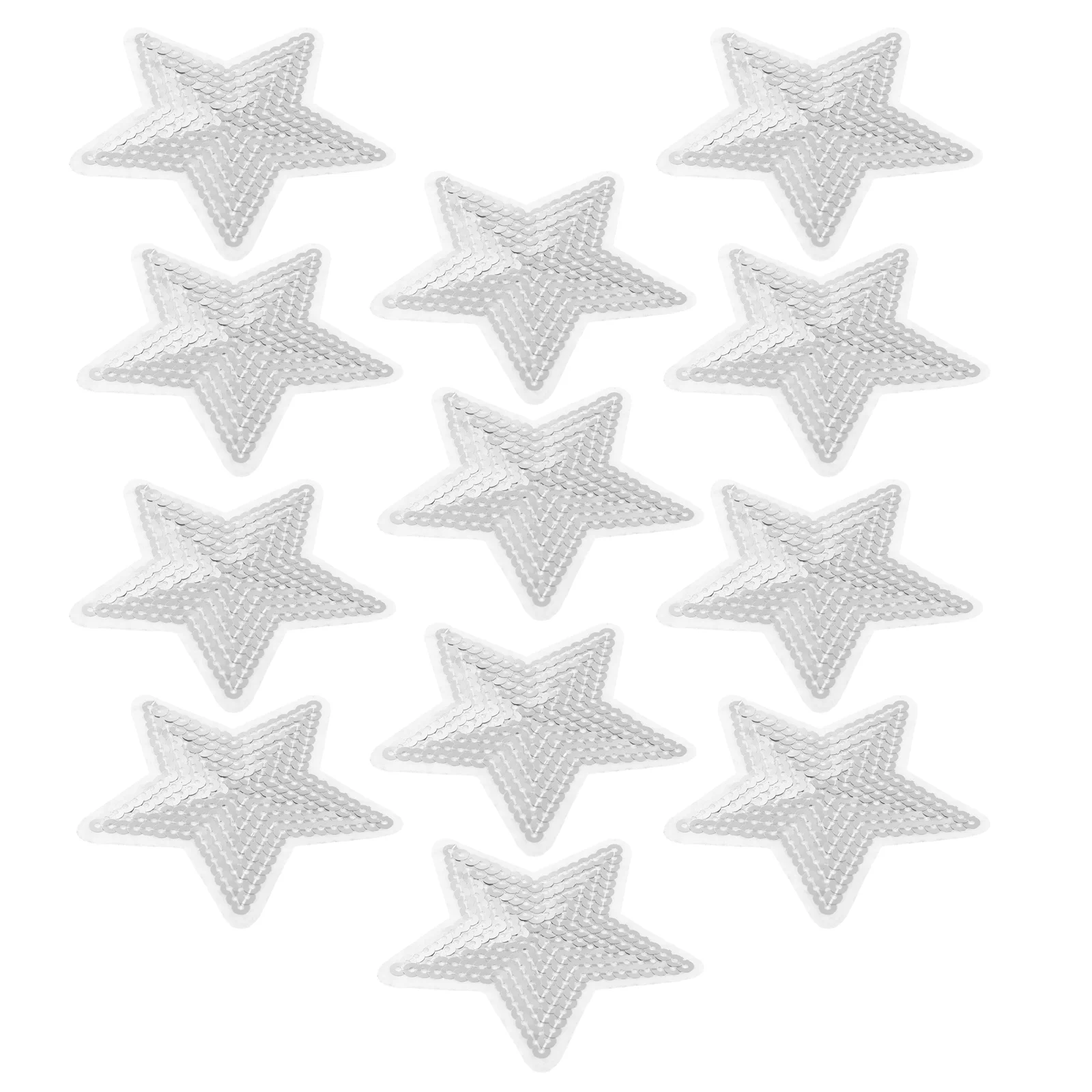 

12 Pcs Embroidery Appliqué Clothing Embroidered Computer Patches Decoration Hot Melt Adhesive Sparkle Star Iron Sequin