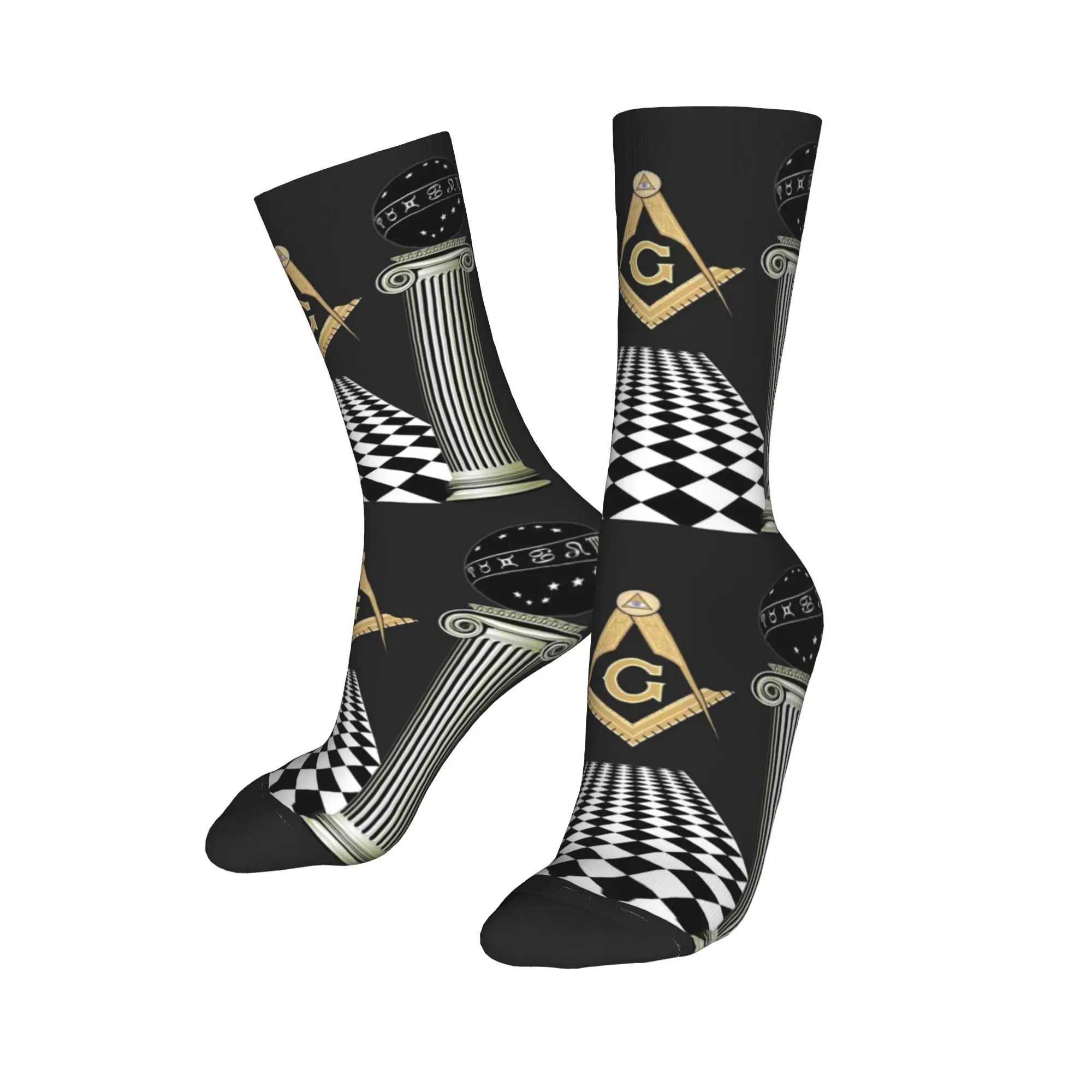 

Носки с логотипом Harajuku для мужчин и женщин, теплые масонские баскетбольные спортивные носки с 3D принтом