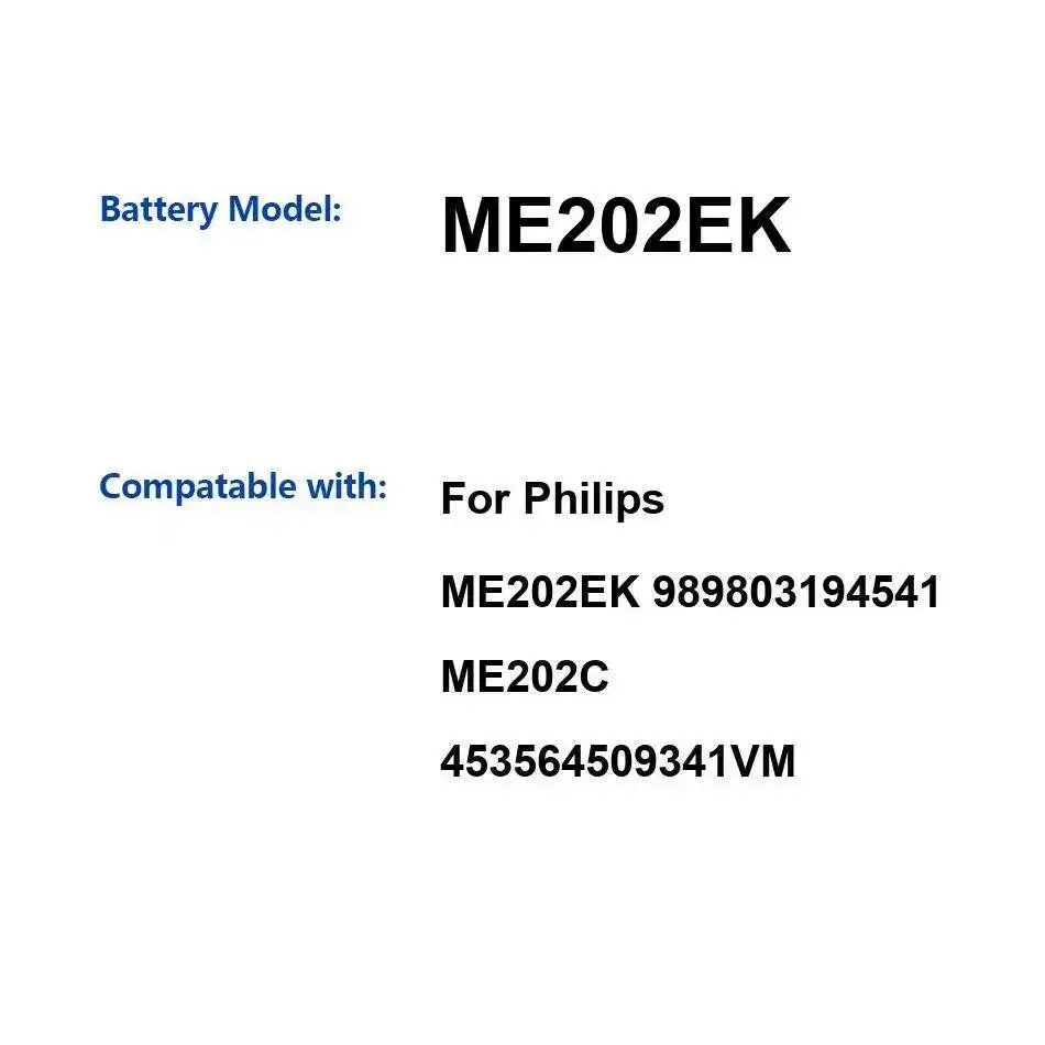 

Прочный аккумулятор мобильного телефона емкостью 7800 мАч для Philips ME202EK 989803194541 ME202C 453564509341VM, высокая эффективность