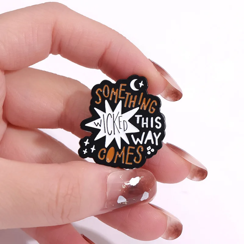 Cartoon English Letter Dialogue Box Enamel Pins Evil phrases Brooch Emblem Make Badge Cufflink Back card personalized Tie clip