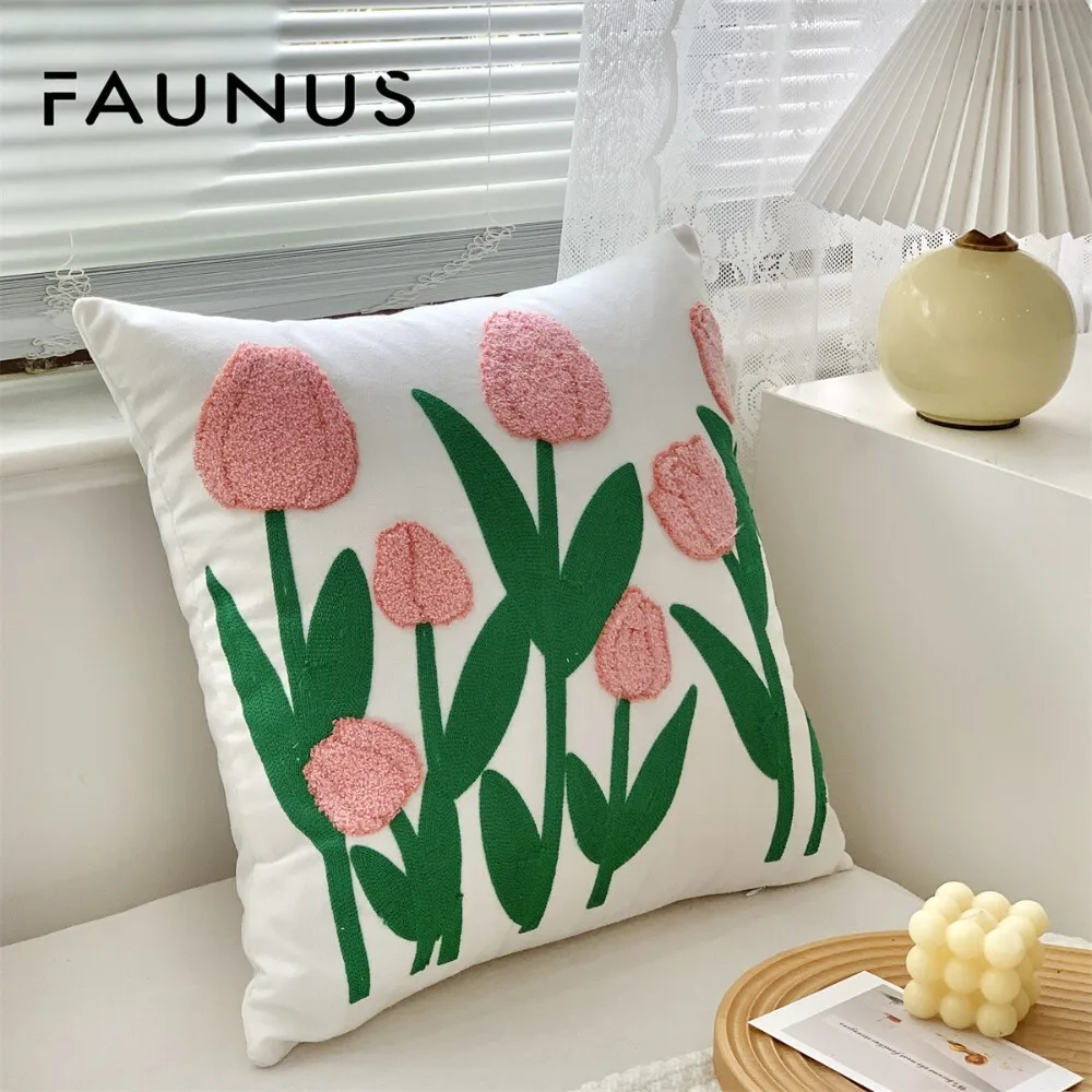 الفرنسية البلد نمط الحديثة بسيطة الأزهار التطريز وسادة أريكة غطاء وسادة للمنزل غرفة المعيشة ديكور استخدام 124