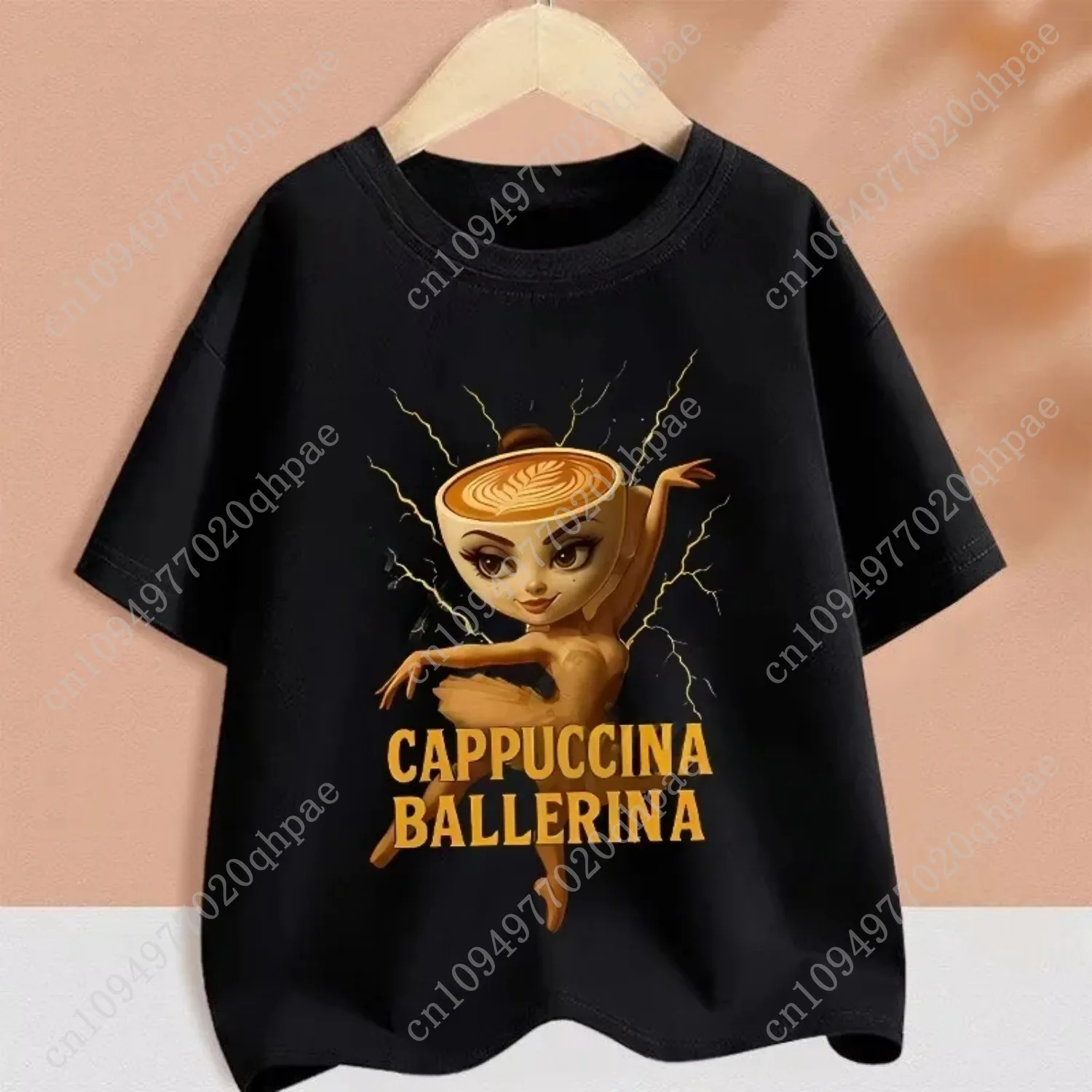 2025 enfants vêtements engraçado italiano Brainrot camiseta dessin animé gráficos casual Vintage garçons filles à manches tribunal