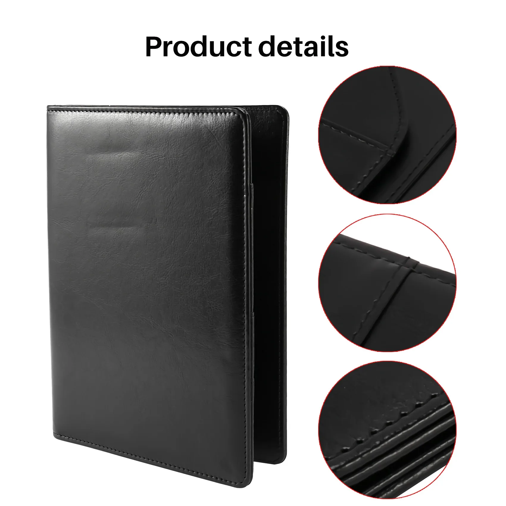 A5 Document Bag File Folder Clipboard Business Office Financial School Supplies (Black)