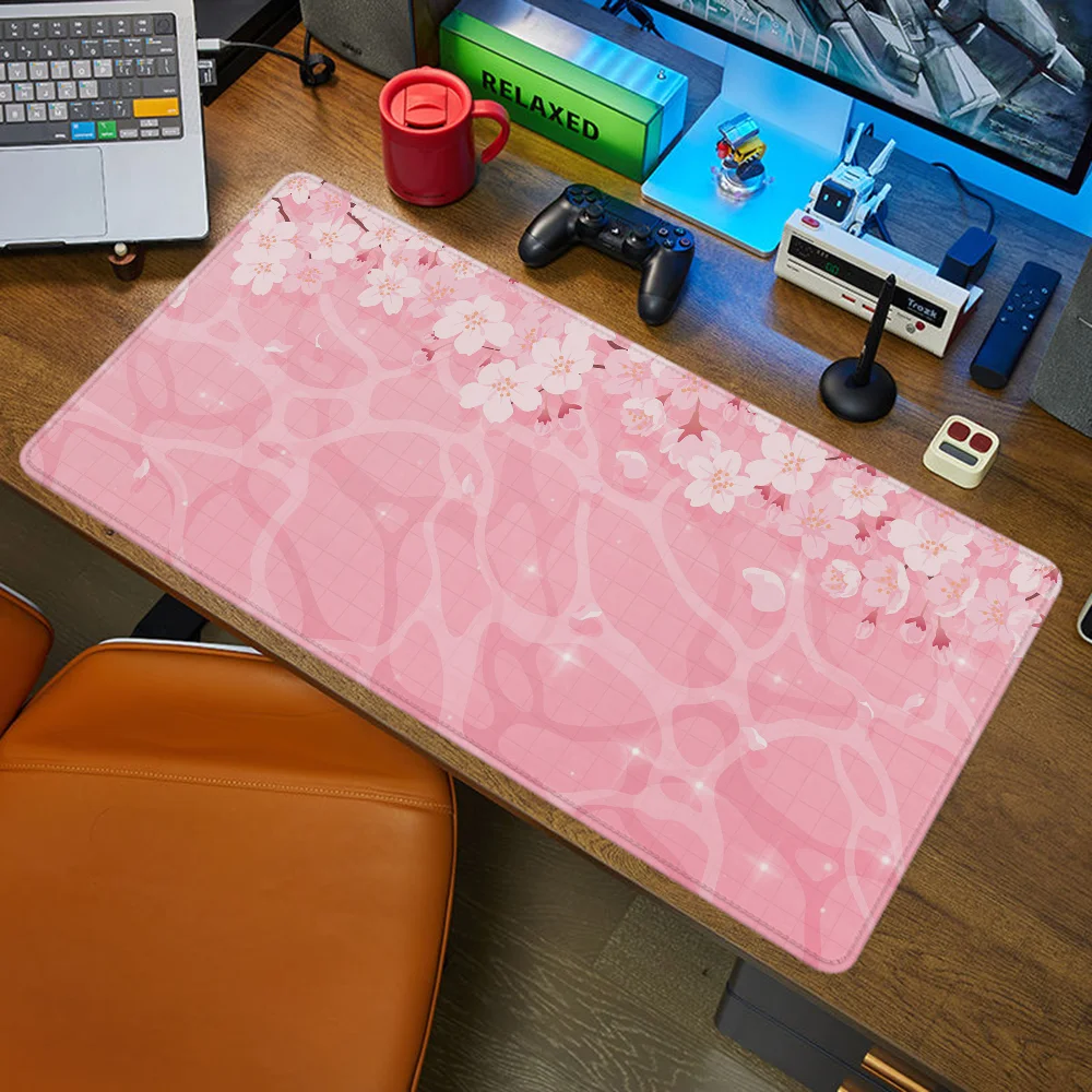 Sakura Gaming Pc Setup Accessories Gamer Desk Mat Pk Control Mouse Pad Anime Keyboard Computer Table Mousepad Large Mats Office