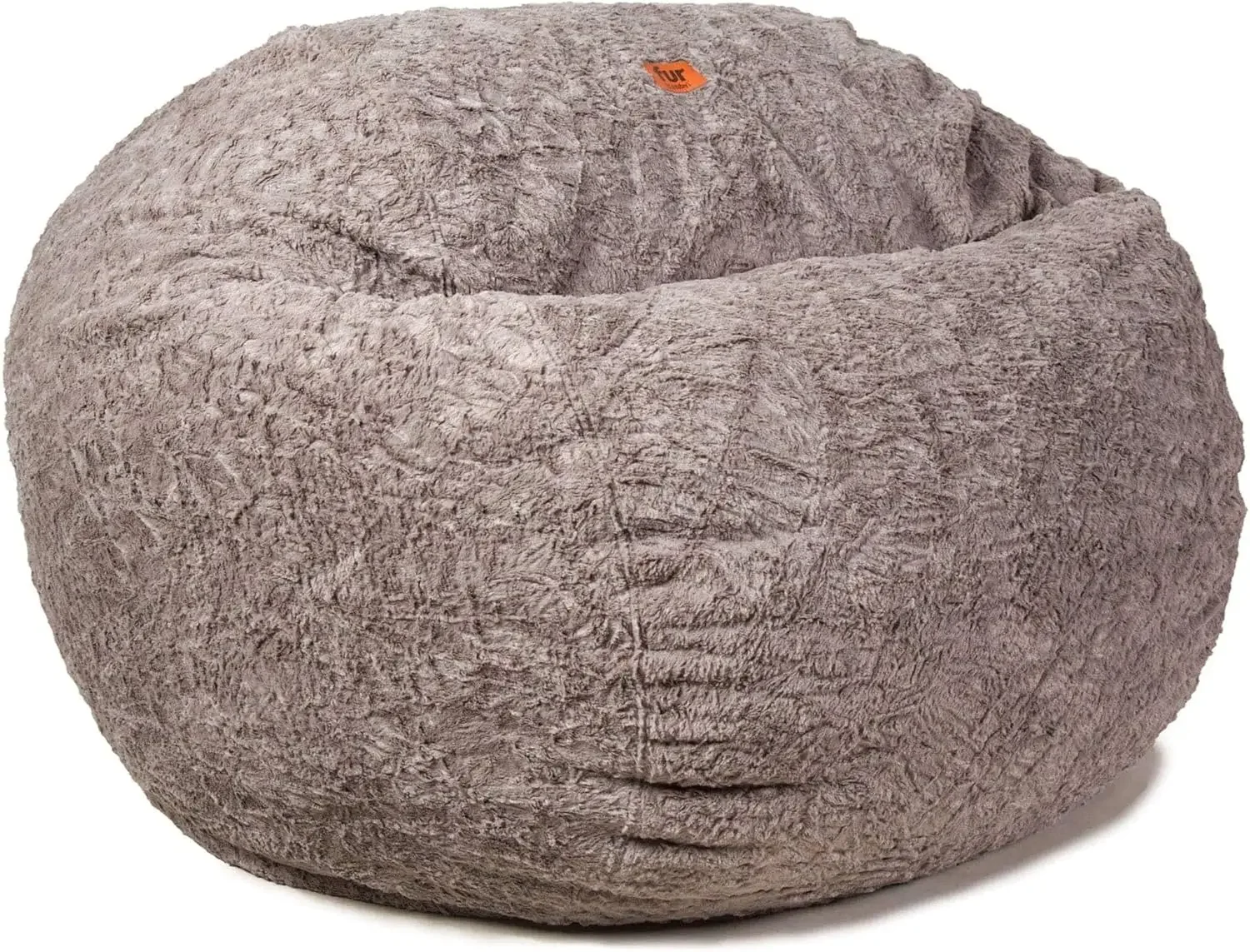 Faux Fur Bean Bag Chair, Convertible Chair Folds from Bean Bag to Lounger, As Seen on Shark Tank, Grey - King Size