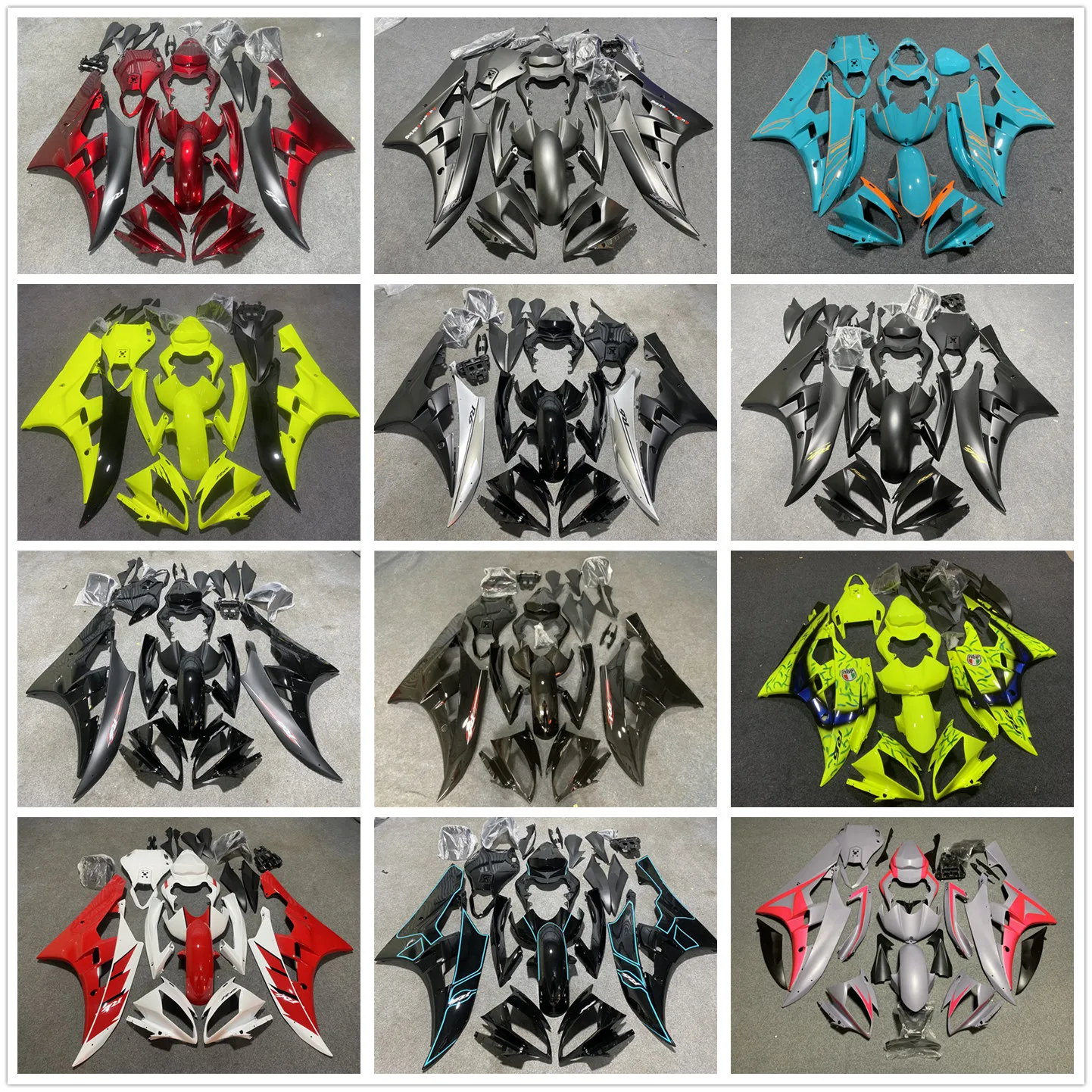 The motorcycle fairing kit is suitable for YZF-R6 2006 2007 YZF600 06 07 motorcycle housing with red, white and blue fairing