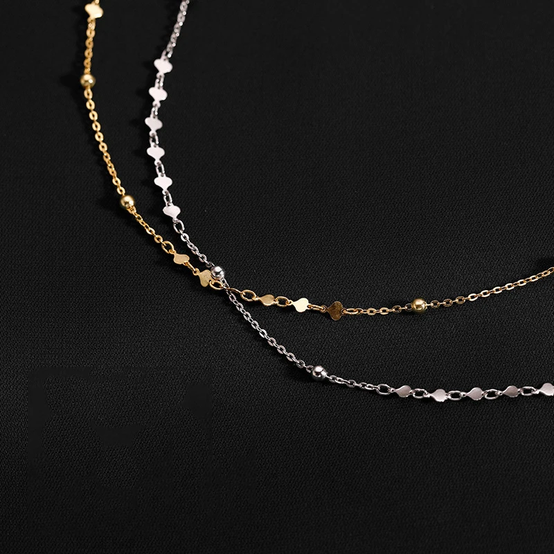 925 Sterling Silver Simple Style Heart-shaped Necklace Charming Woman Collarbone Chain Choker Birthday Gift Exquisite Jewelry