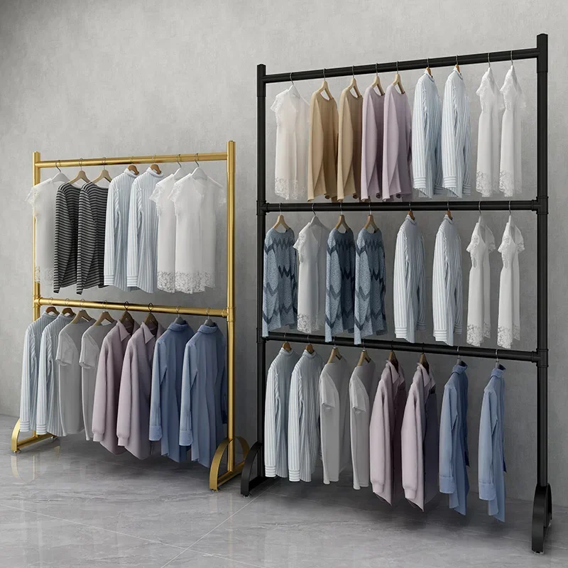 Rail Hanger Coat Racks Stand Nordic Garment Free Shipping Clothes Rack Standing Boutique Percheros Pared Space Saving Furniture