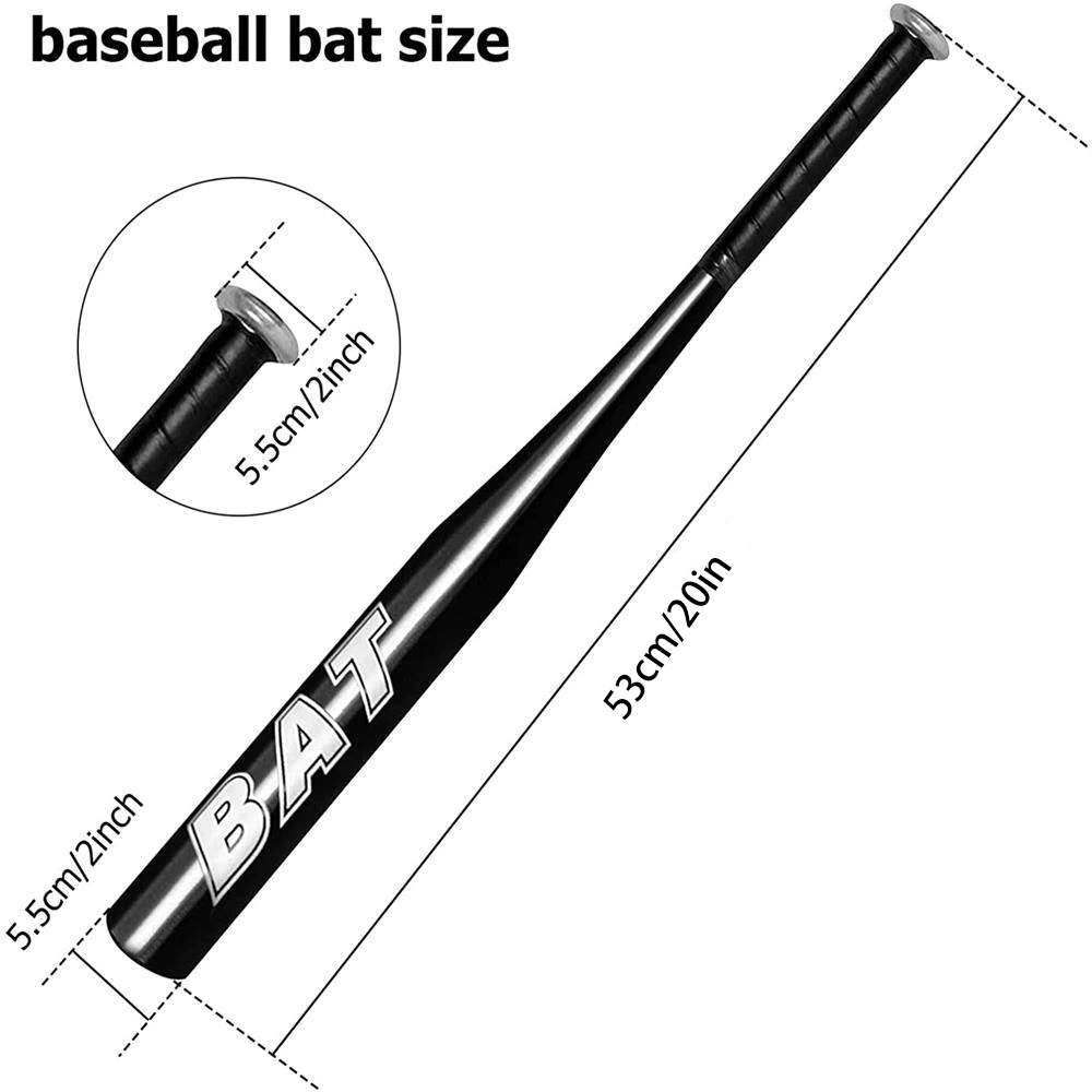 20 inch High Strenght Training Softball Baseball Bat Stick Aluminum Baseball Bat Bar Home Defense Self-Defense