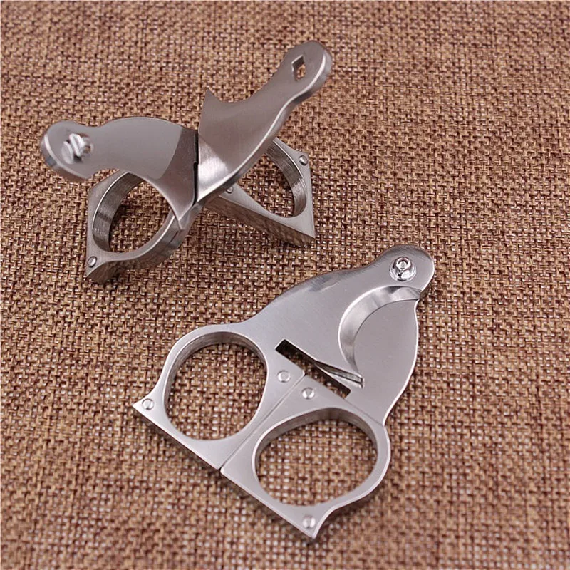 Stainless Steel Cigars Cutter Double Blades Sharp Cigarettes Scissor Multipurpose Guillotine Cigars Cutting Tools For Gifts