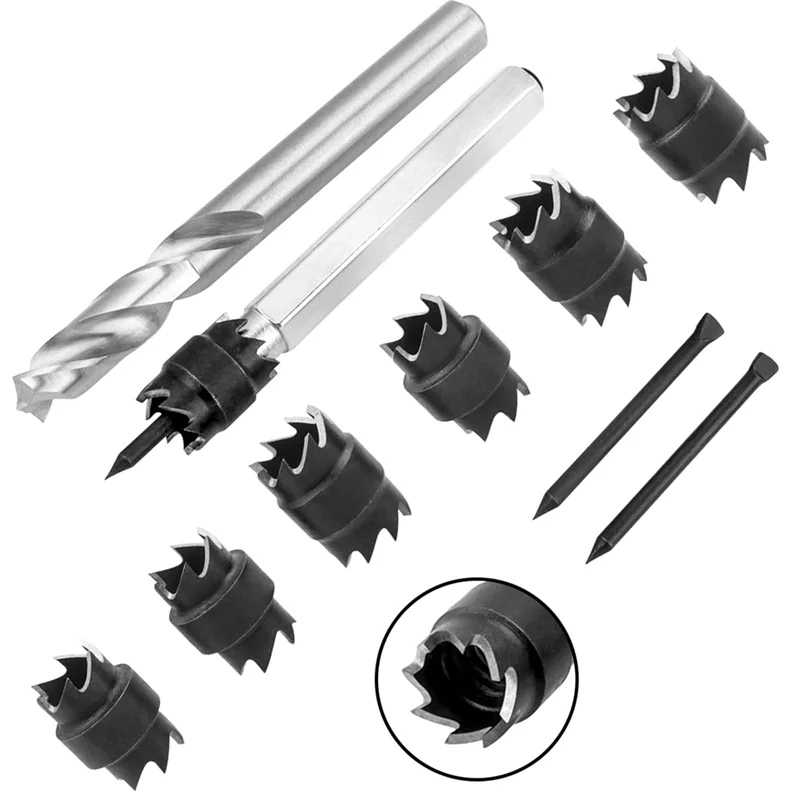 AB11-Spot Weld HSS Spot Weld Cutter مجموعة أدوات إزالة الصواميل مع 3/8 "و 5/16" لقمة مثقاب مزدوجة الجوانب، بقعة مثقاب الطاقة
