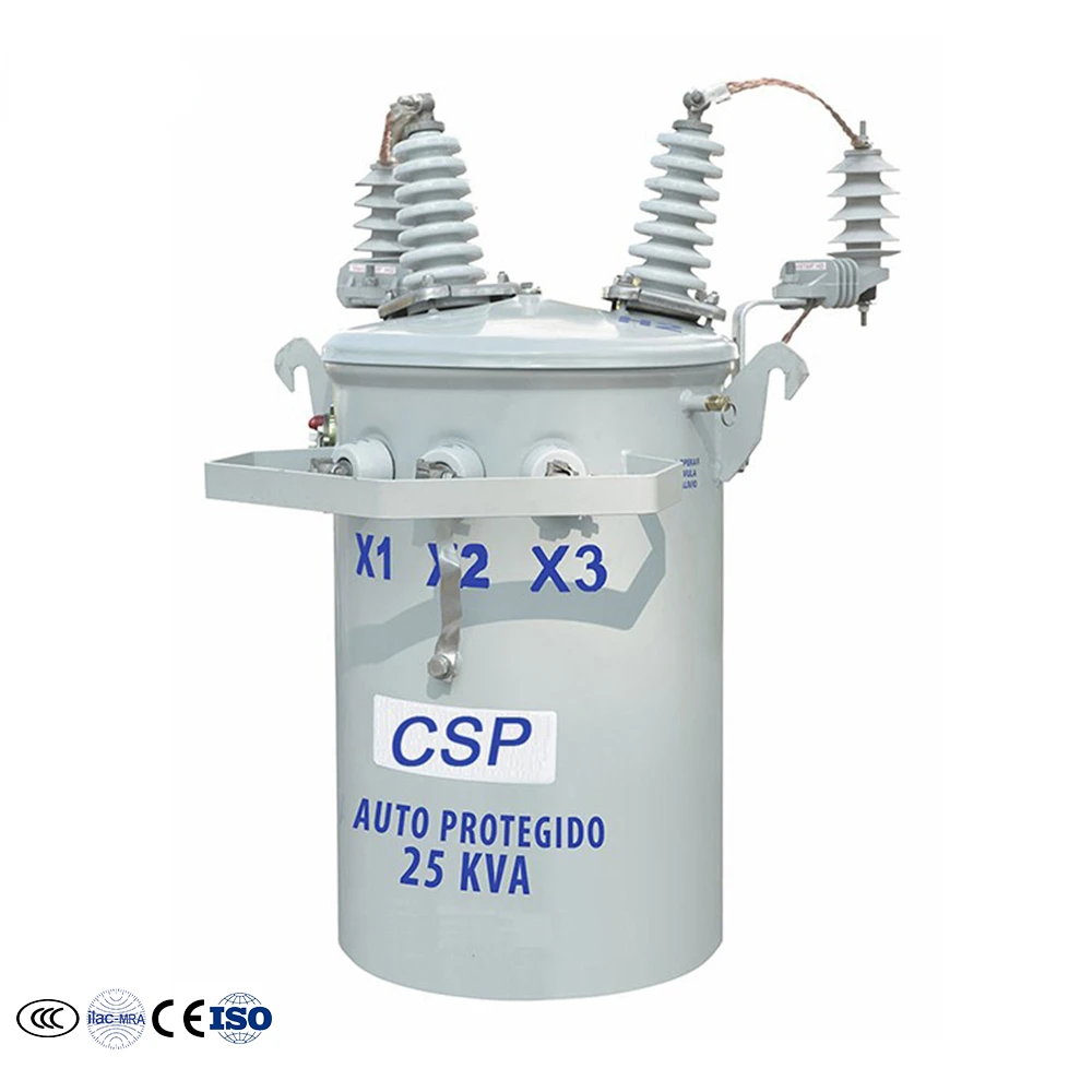 25 KVA 34.5KVA 50 KVA 75kVA 100 KVA محول تركيب أحادي القطب 13.8kv 13.2kv إلى 120V 220V 60 هرتز Li0 Vector Set
