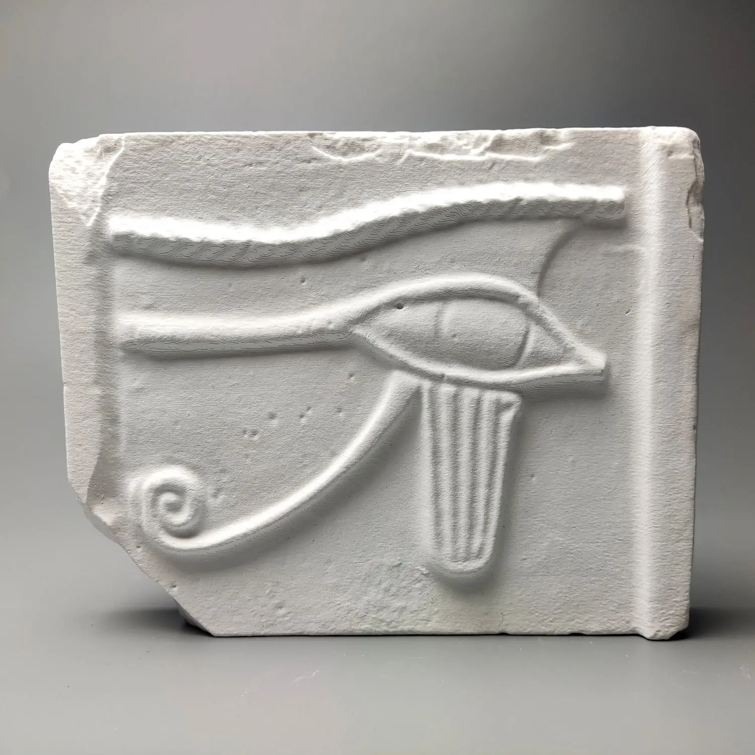 Plaster reproduction, Eye of Horus amulet, fine art vintage relief desktop art decorative ornaments