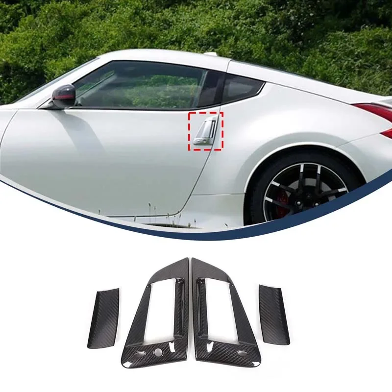 

For Nissan 370Z Z34 2009-2019 Real Carbon Fiber Car Door Exterior Handle Cover Decorative Sticker Car Exterior Accessories 4Pcs