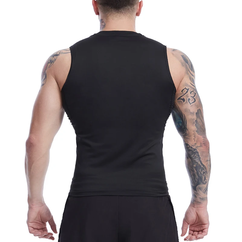 Ärmelloses Kompressionsshirt mit Totenkopf-Flügel-Print für Herren, sportliche, schnell trocknende Tanktops, Fitness-Workout-Lauf-Baselayers, Unterhemden – Detail 10