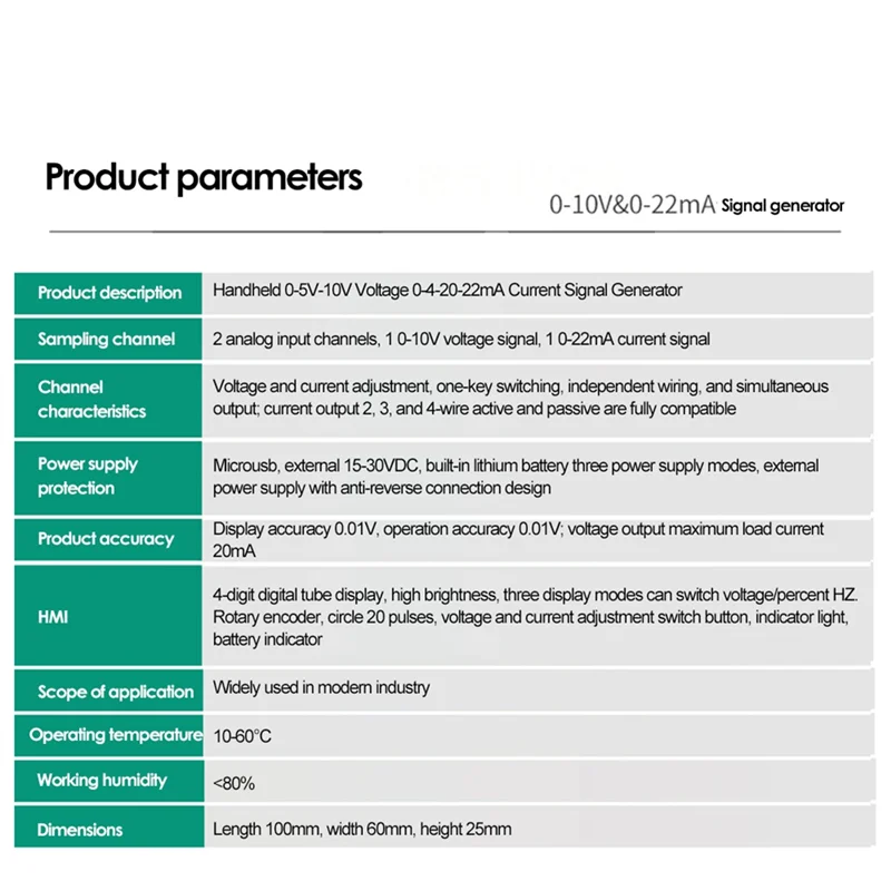 0-5V-10V 0-20MA/4-20MA Signal Generator Adjustable Current Voltage Analog Signal Sources Output 24V(No Battery) HOT